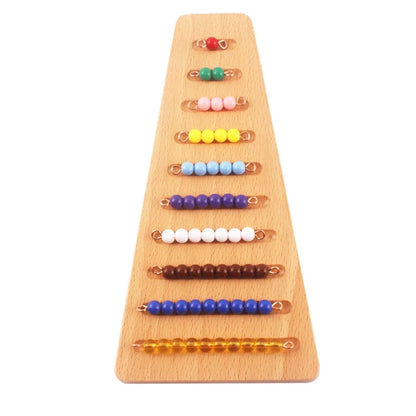 Montessori Wood Bead Toy Colored Bead Stairs with Tray 1-10 Beads Math Early Childhood Education Preschool Training Learning Toy